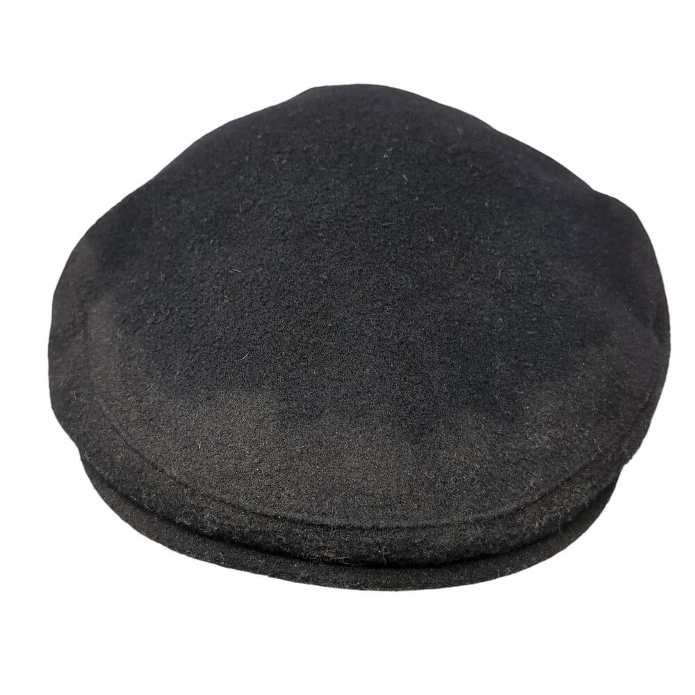 Peter James Fitted Newsboy Cap Black One Size Solid Outdoor Blank